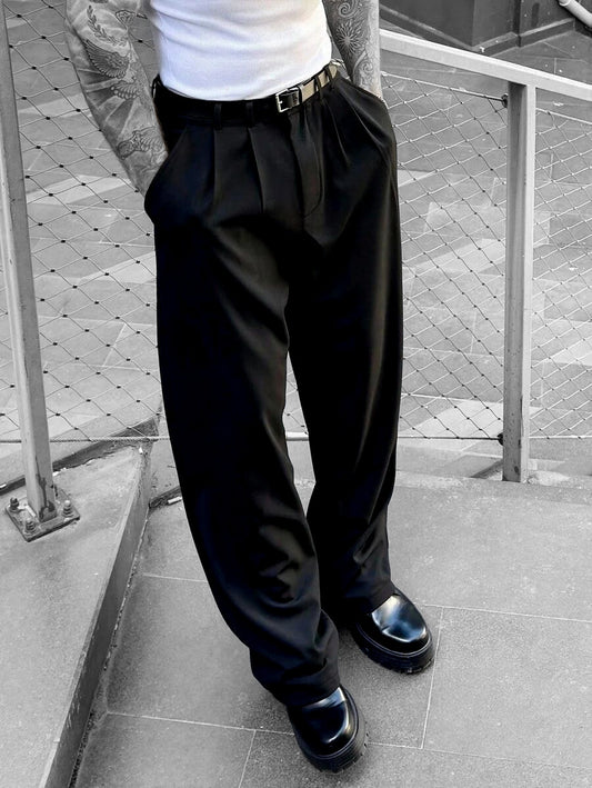 BLACK BAGGY FORMAL PANTS